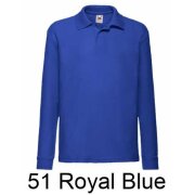 FRUIT OF THE LOOM  Polo dziecięce z długim rękawem 65/35 180g