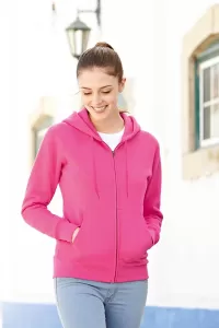 FRUIT OF THE LOOM 62-118-0 Bluza damska z kapturem z zamkiem 280g