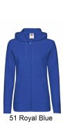 FRUIT OF THE LOOM 62-150-0, 269.01, Damska lekka bluza z kapturem na zamek 240g