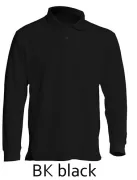 JHK PORA 210 LS Polo męskie pique z długim rękawem 210g