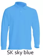 JHK PORA 210 LS Polo męskie pique z długim rękawem 210g